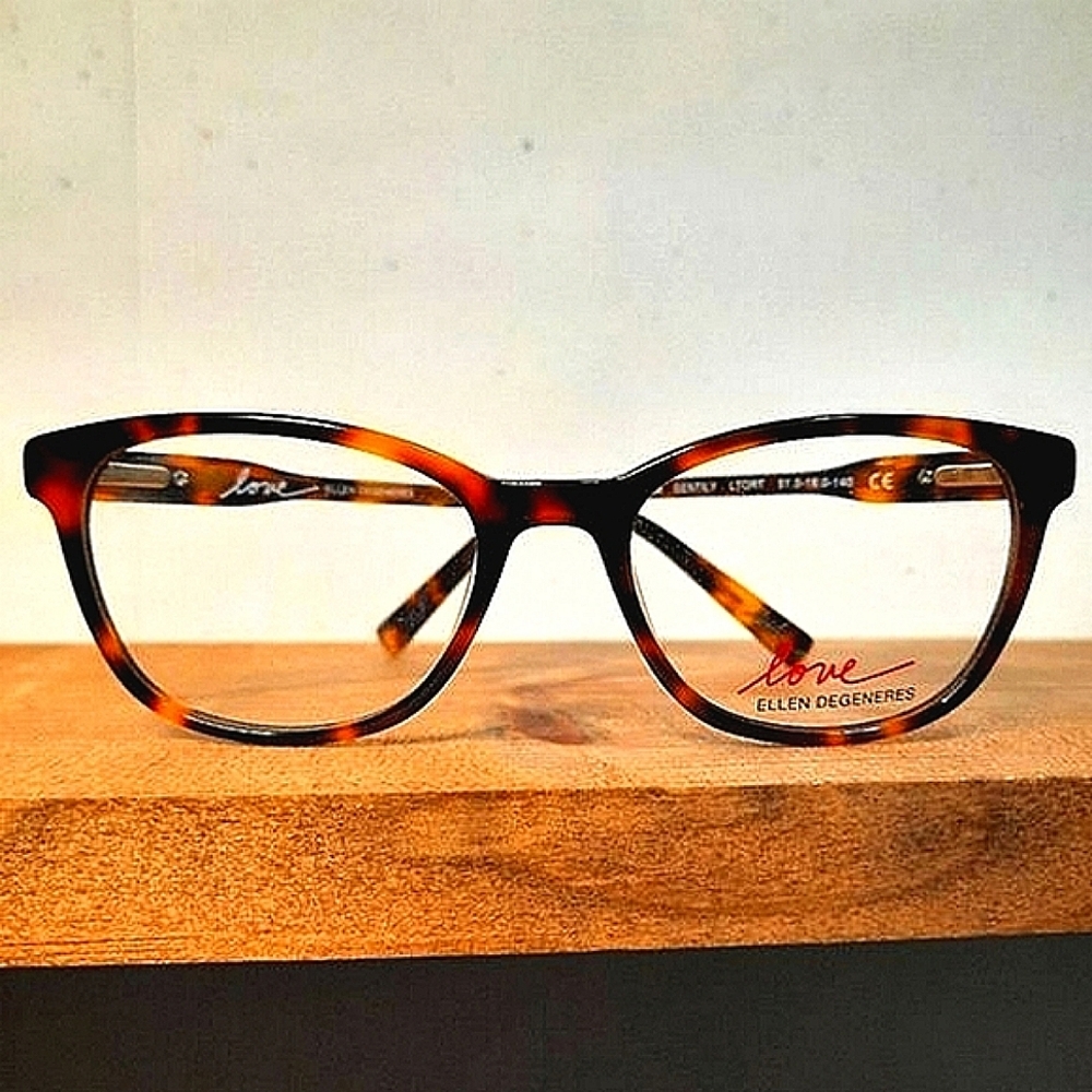 NEW Rx'able Eyeglass Frame, tortoise Ellen Degeneres, unusex glasses 51-18-140